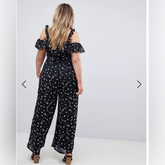 COPY - ASOS Glamorous Curve Jumpsuit With Ruffle Layer In Ditsy Floral - Picture 5 of 6